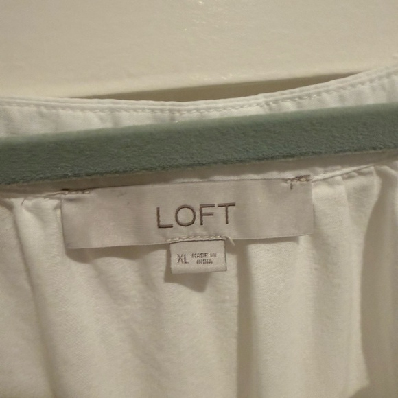 LOFT White Blouse with Multicolor Embroidery - Picture 5 of 6